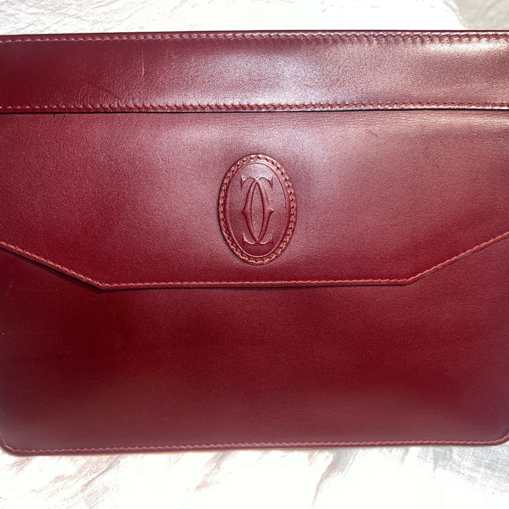 Vintage Cartier Leather Burgundy clutch